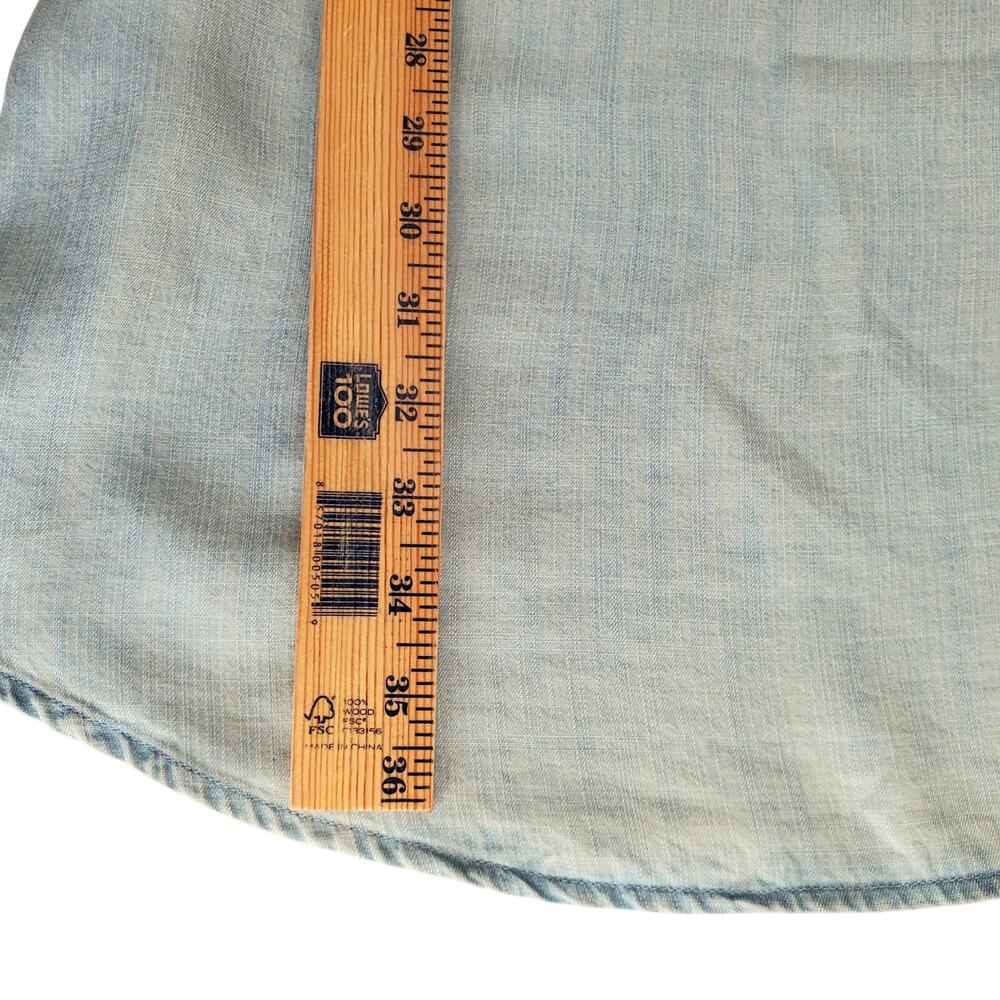 Loft Tencel Chambray Shirt Dress S Midi Coastal Preppy Casual Career Neutral NEW - Picture 7 of 8
